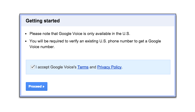 Setup Google Voice 1