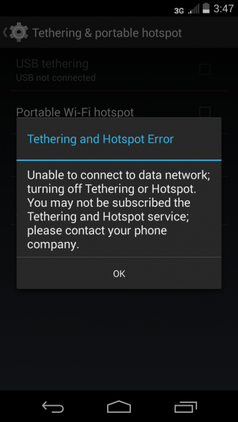 wifi hotspot fail