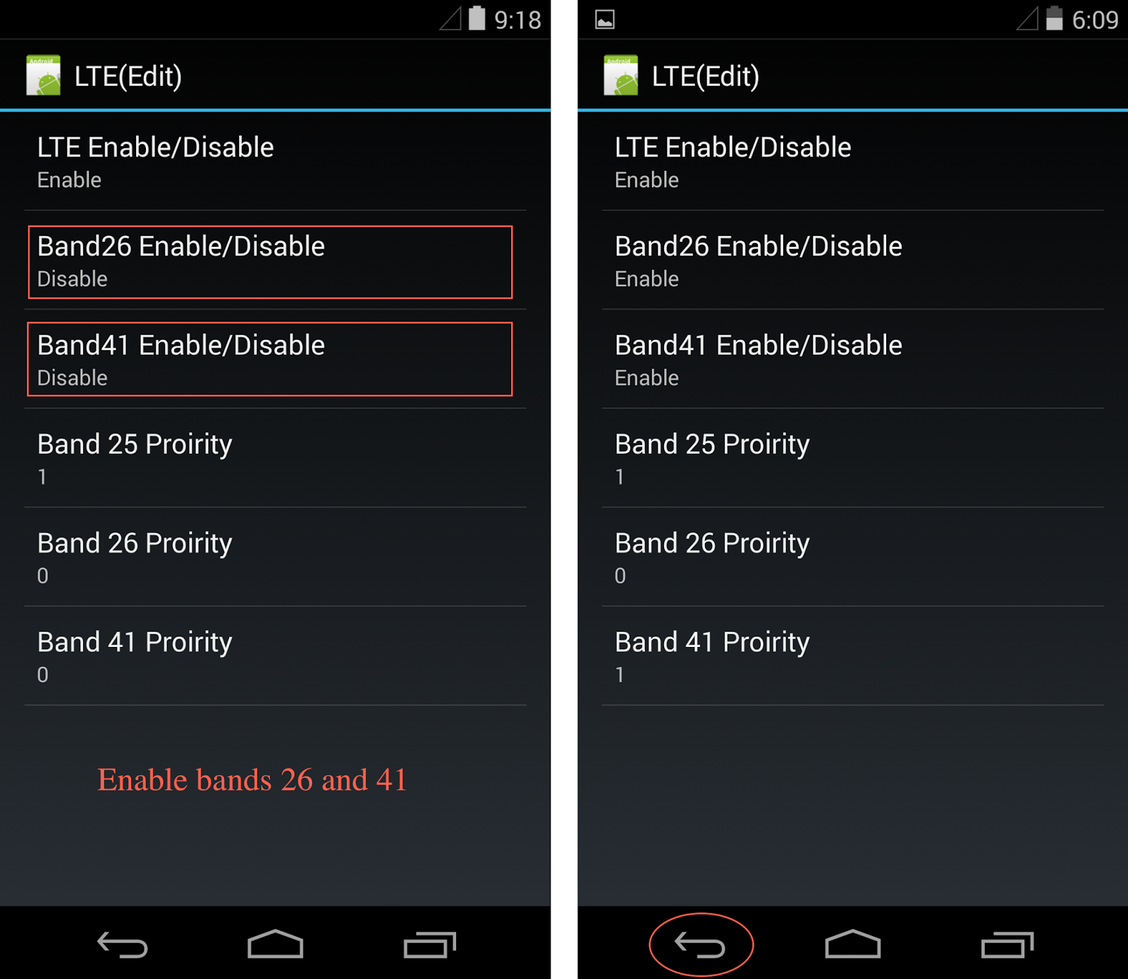 Nexus 5 Ting LTE Settings